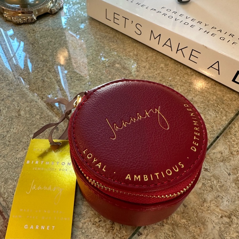 January Birthstone Jewelry Box with Garnet Stone